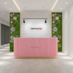 Zara Pink Reception Desk, Reception Desk Supplier Dubai, Custom Made Reception Desk