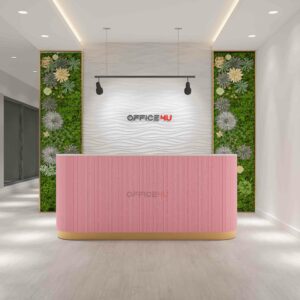 Zara Pink Reception Desk, Reception Desk Supplier Dubai, Custom Made Reception Desk