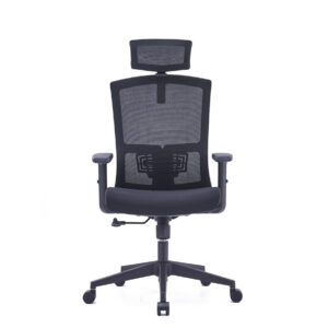 Aim Black Ergonomic Chair with Adjustable Headrest