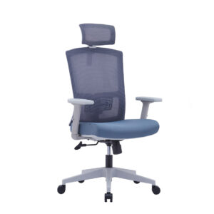 Aim Grey High Back Ergonomic Chair With Grey Nylon Glass Fiber Frame