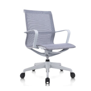 Bay Meeting Chair (Grey) With Plastic and glass fiber frame - front