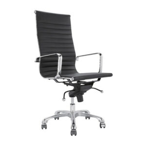 York High Back Meeting Chair with chrome arms and tilting mechanism